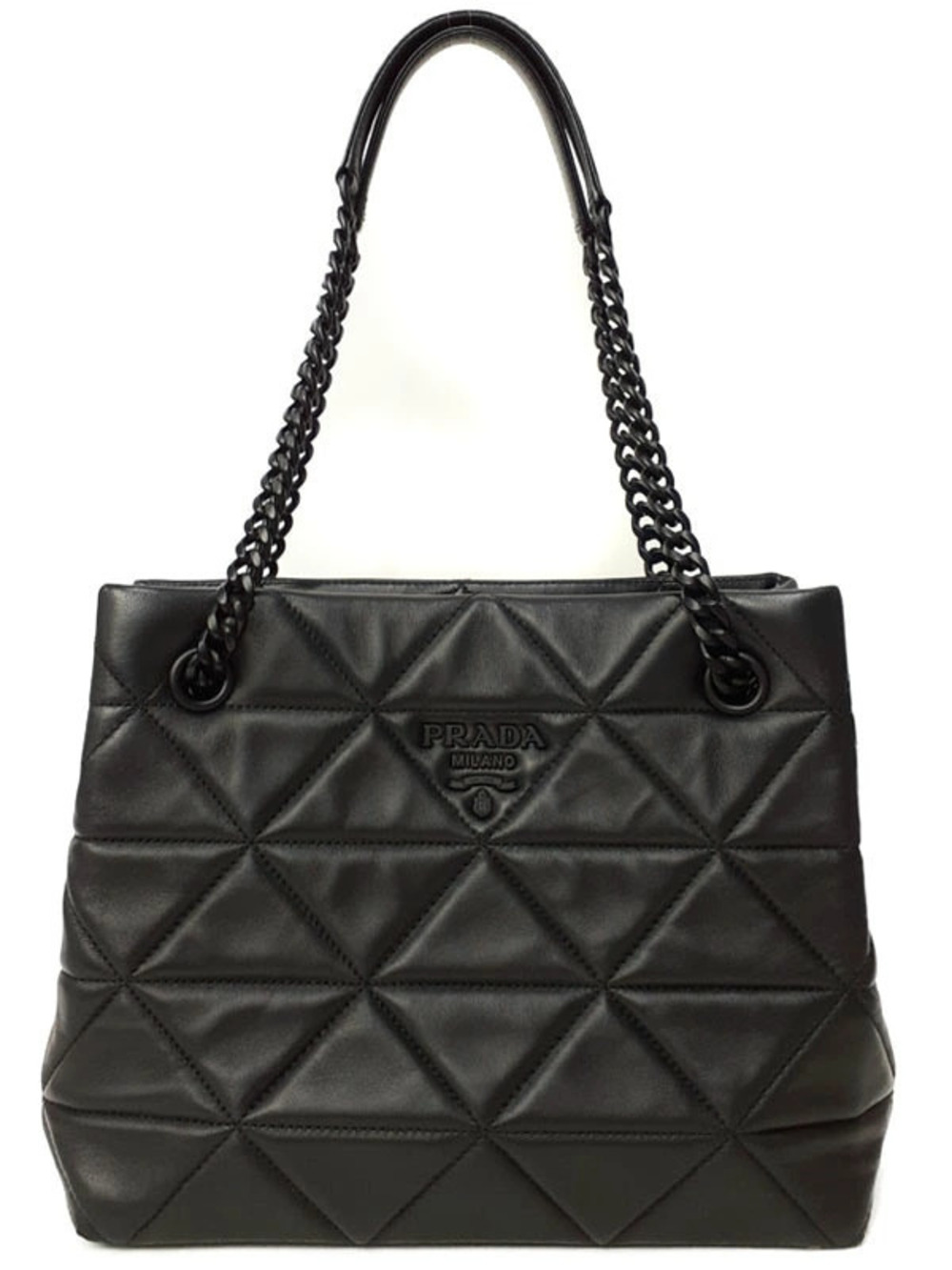 Prada Spectrum Chain Tote Bag Black Gray